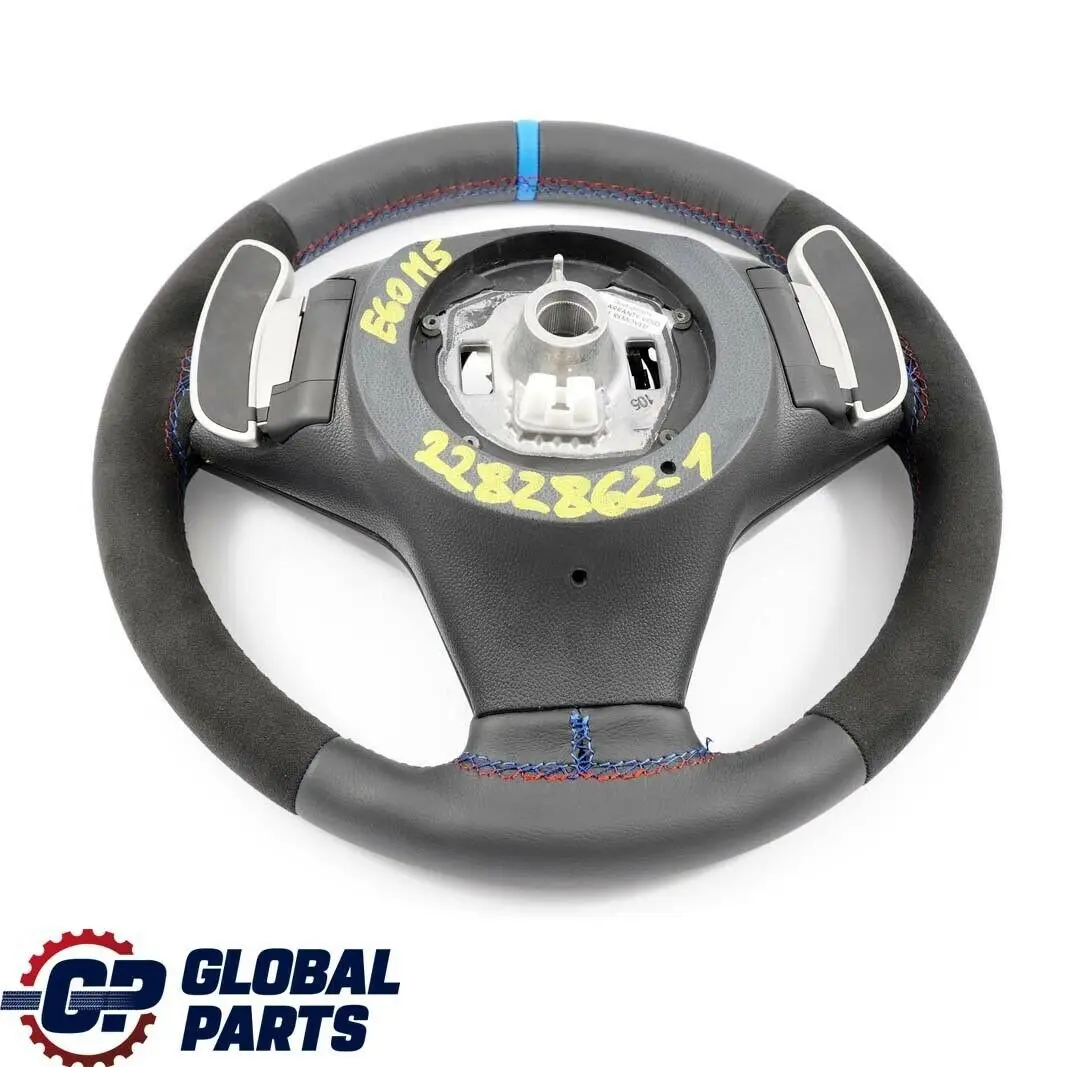 NUOVO volante in pelle nera M Sport SMG Paddle Shift per BMW E60 M5 E63 M6 con numero di parte 2282862 BMW E60 M5 E63 M6 NUOVO volante in pelle nera M Sport SMG Paddle Shift - SKU 2282862-1 - Numero di parte 2282862