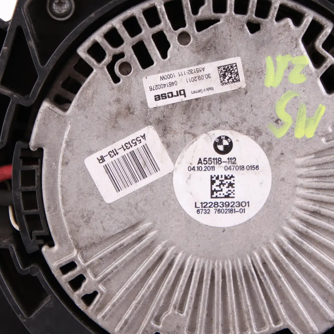 Radiator Fan BMW F10 M5 F12 F13 M6 S63N Engine Cooling Shroud Housing 7602181 to with Part number 2283923 Radiator Fan BMW F10 M5 F12 F13 M6 S63N Engine Cooling Shroud Housing 7602181 - SKU 2283923 - Part number 2283923