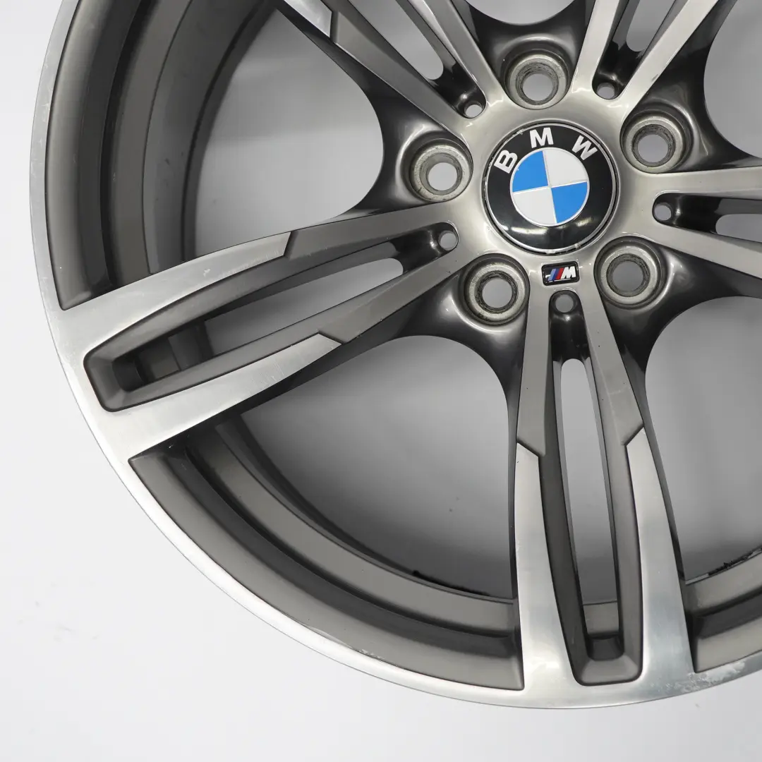BMW F80 M3 F82 M4 Jante arrière alliage gris ferrique M Double Spoke 19" 10J - SKU 2284756-3 - Numéro de pièce 2284756