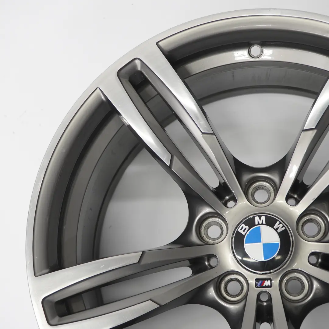 BMW F80 M3 F82 M4 Jante arrière alliage gris ferrique M Double Spoke 19" 10J - SKU 2284756-3 - Numéro de pièce 2284756