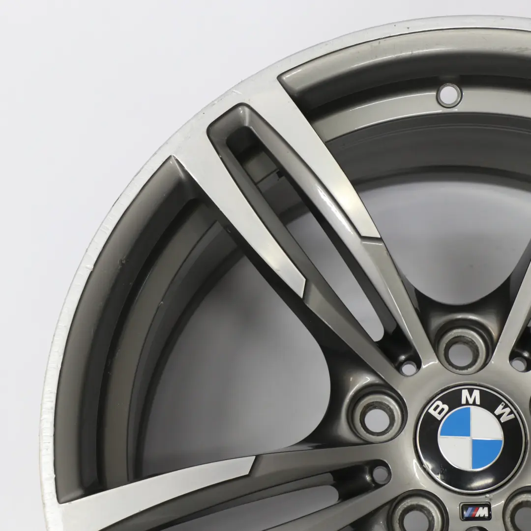 BMW F80 M3 F82 M4 Rear Ferric Grey Wheel Alloy Rim M Double Spoke 437M 19" 10J - SKU 2284756-5 - Part number 2284756