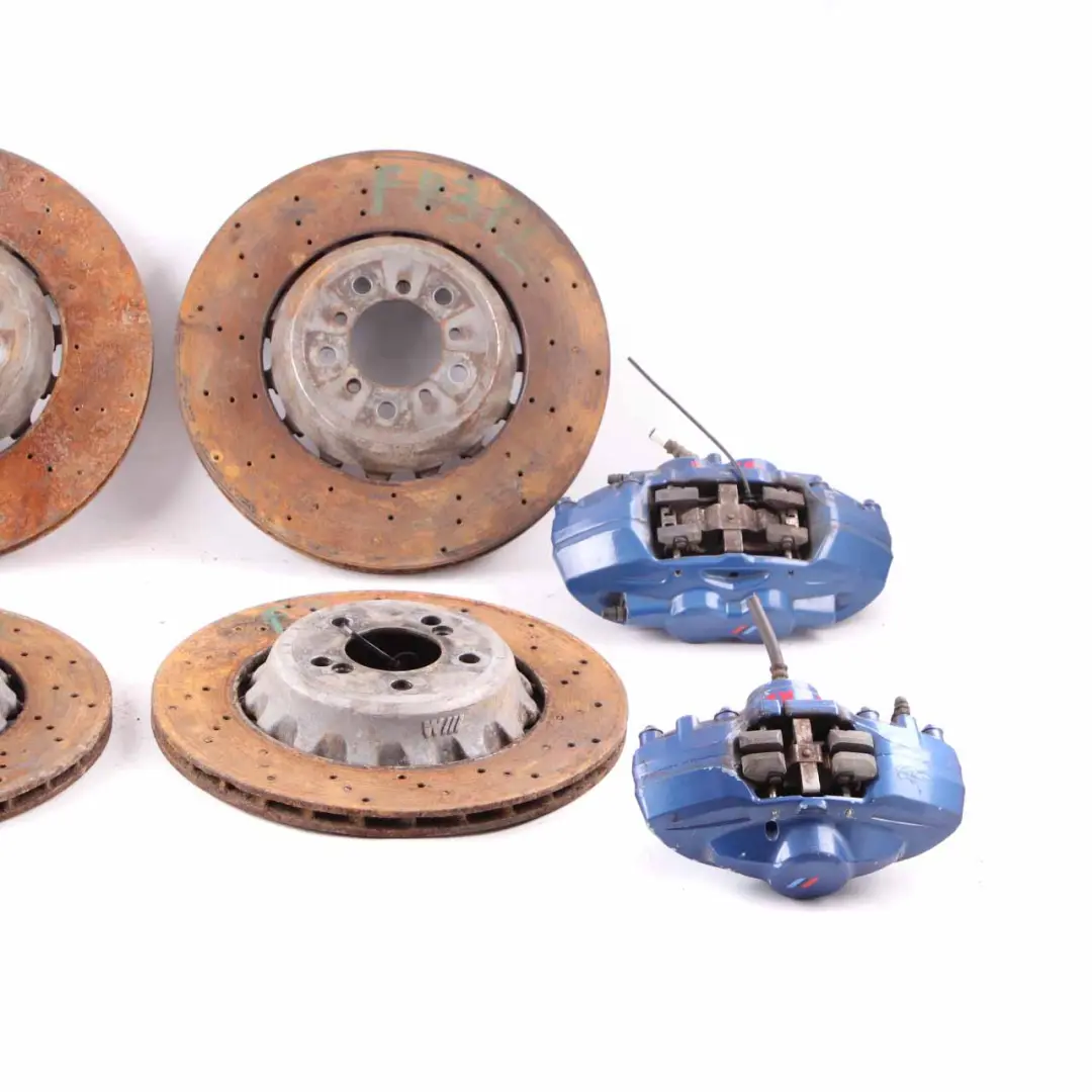 Brake Set BMW F80 M3 F87 M2 Front Rear Left Right N/O/S Perforated Disc Caliper to with Part number 2284809 Brake Set BMW F80 M3 F87 M2 Front Rear Left Right N/O/S Perforated Disc Caliper - SKU 2284809-1 - Part number 2284809