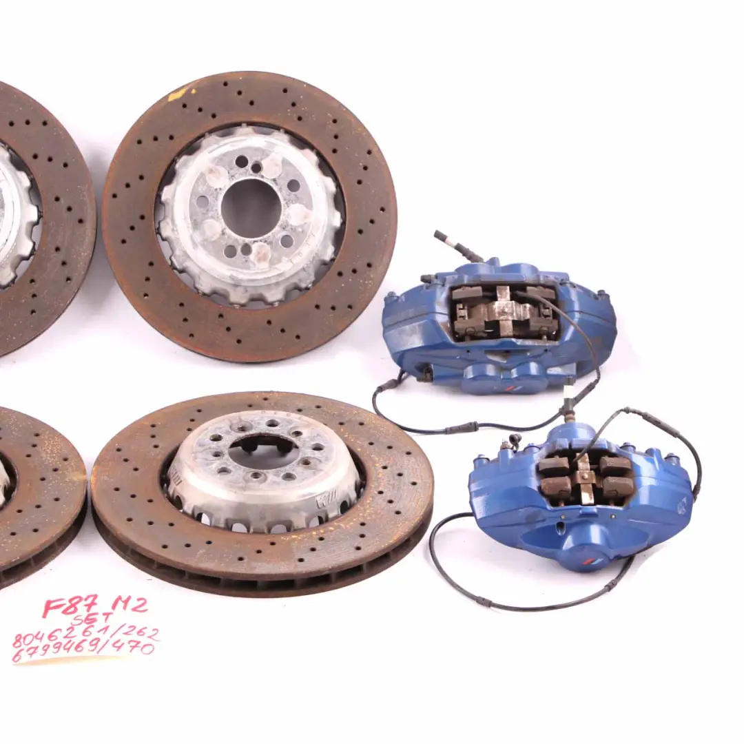 BMW F80 M3 F87 M2 Jeu de frein Avant Arrière Gauche Droite Etrier Disque Perforé - SKU 2284809-2 - Numéro de pièce 2284809