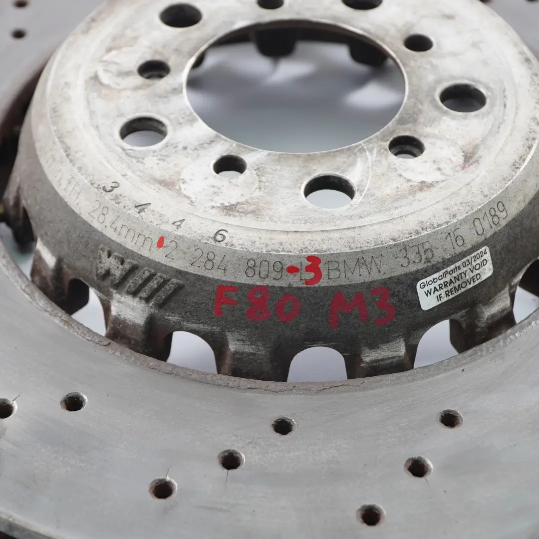 Tarcza Hamulcowa Lewy Przód do BMW F80 M3 F82 M4 o numerze 2284809 BMW F80 M3 F82 M4 Tarcza Hamulcowa Lewy Przód - SKU 2284809-3 - Numer Części 2284809