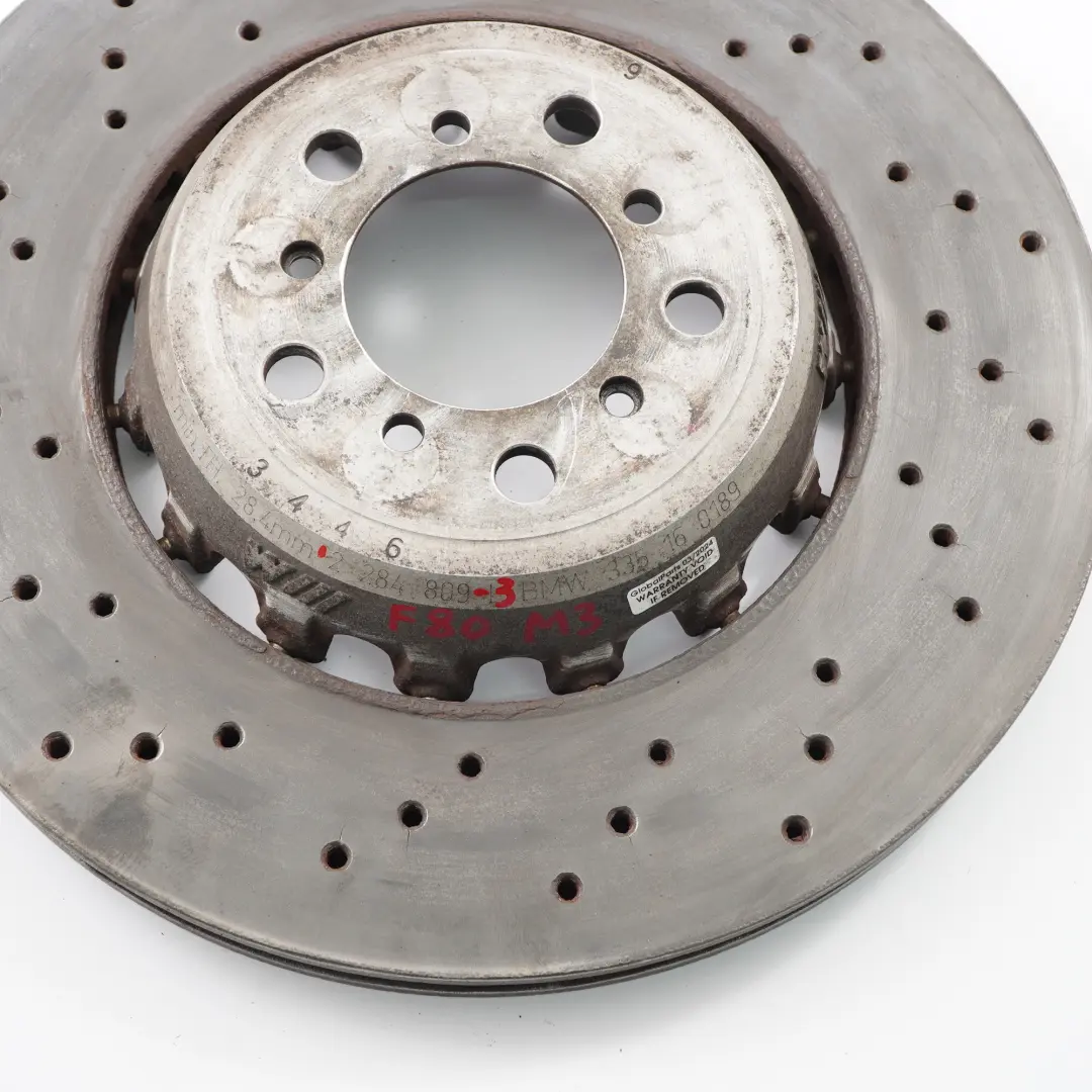 Ruota Disco Freno Ventilato Anteriore Sinistro per BMW F80 M3 F82 M4 con numero di parte 2284809 BMW F80 M3 F82 M4 Ruota Disco Freno Ventilato Anteriore Sinistro - SKU 2284809-3 - Numero di parte 2284809