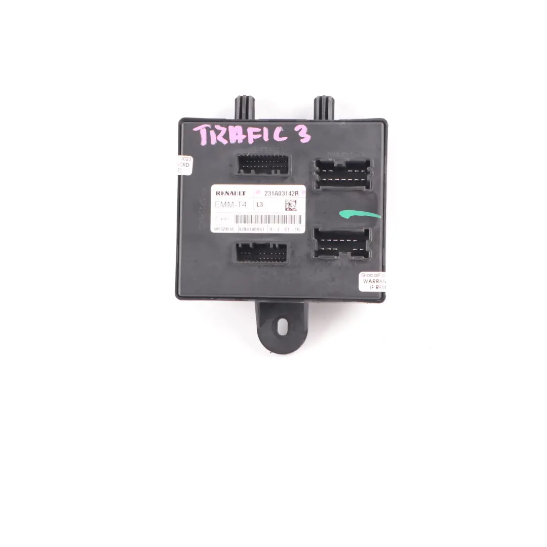 Control Unit Module ECU EMM-T4 to Renault Trafic 3 Vauxhall Vivaro B with Part number 231A03142R Renault Trafic 3 Vauxhall Vivaro B Control Unit Module ECU EMM-T4 - SKU 231A03142R - Part number 231A03142R