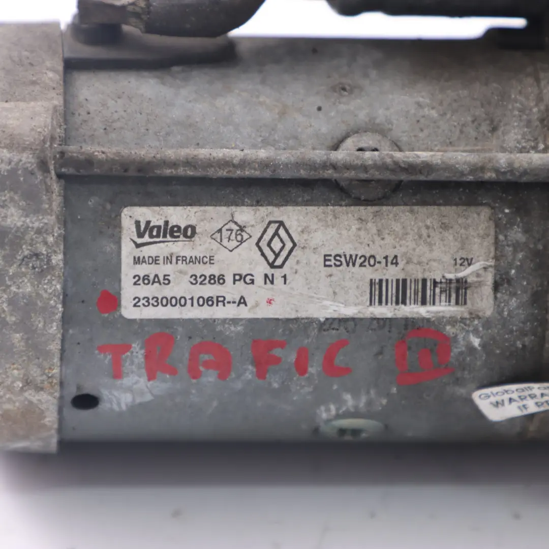 Anlasser für Renault Trafic III Opel Vivaro B 1.6 DCI Diesel motor mit Teilenummer 233000106R Renault Trafic III Opel Vivaro B 1.6 DCI Diesel motor Anlasser - SKU 233000106R - Teilenummer 233000106R