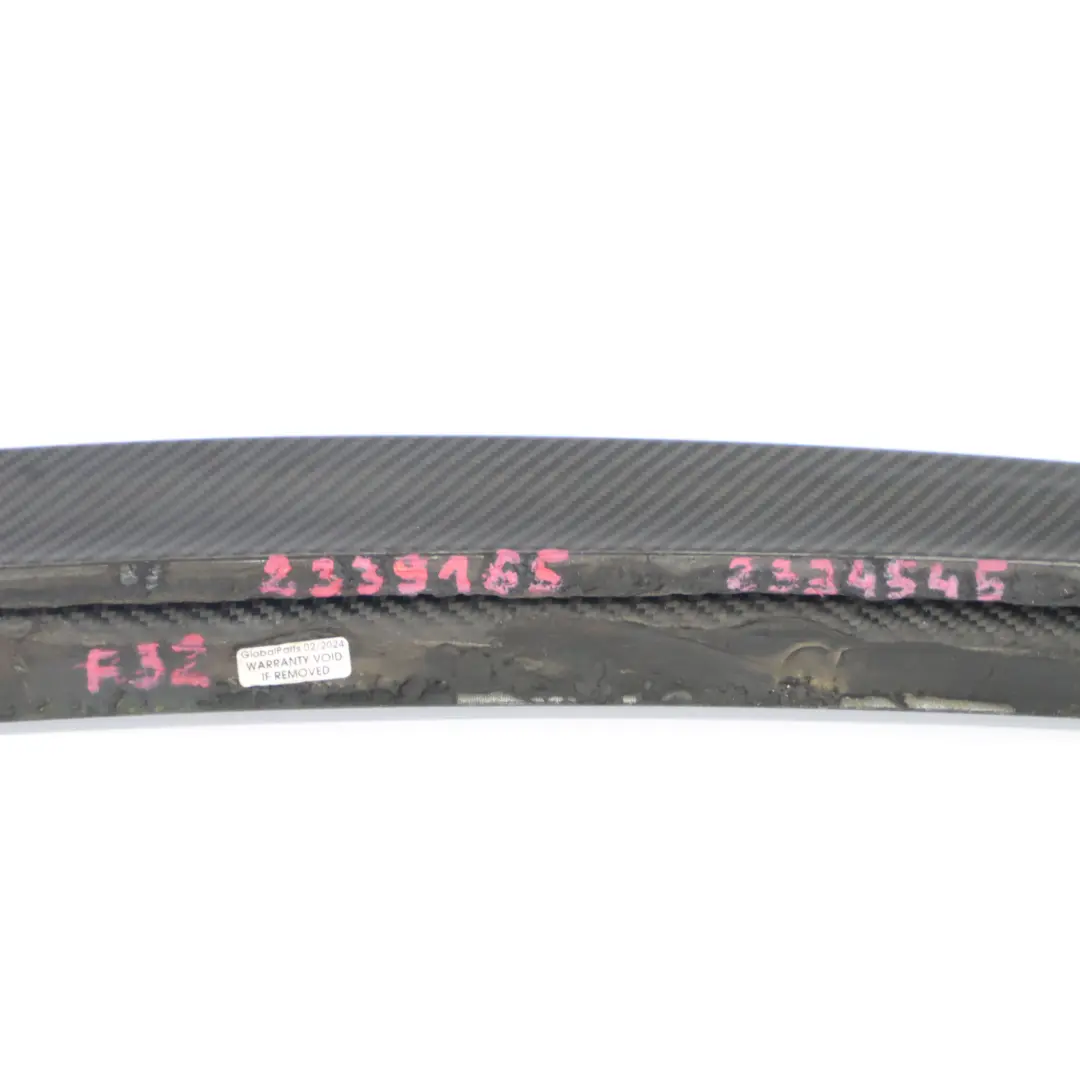 Spoiler del portón trasero M Performance Embellecedor trasero Carbon para BMW F32 con número de pieza 2334545 BMW F32 Spoiler del portón trasero M Performance Embellecedor trasero Carbon - SKU 2334545 - Número de pieza 2334545