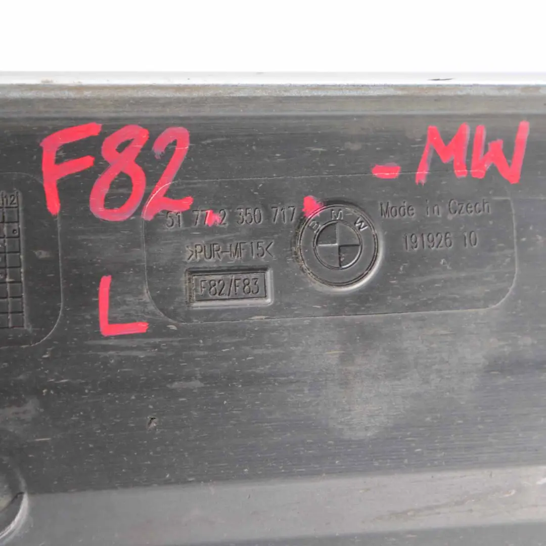 Side Skirt Mount BMW F82 F83 M4 M Performance Sill Left N/S Mineral White A96 to with Part number 2350717 Side Skirt Mount BMW F82 F83 M4 M Performance Sill Left N/S Mineral White A96 - SKU 2350717-MW - Part number 2350717