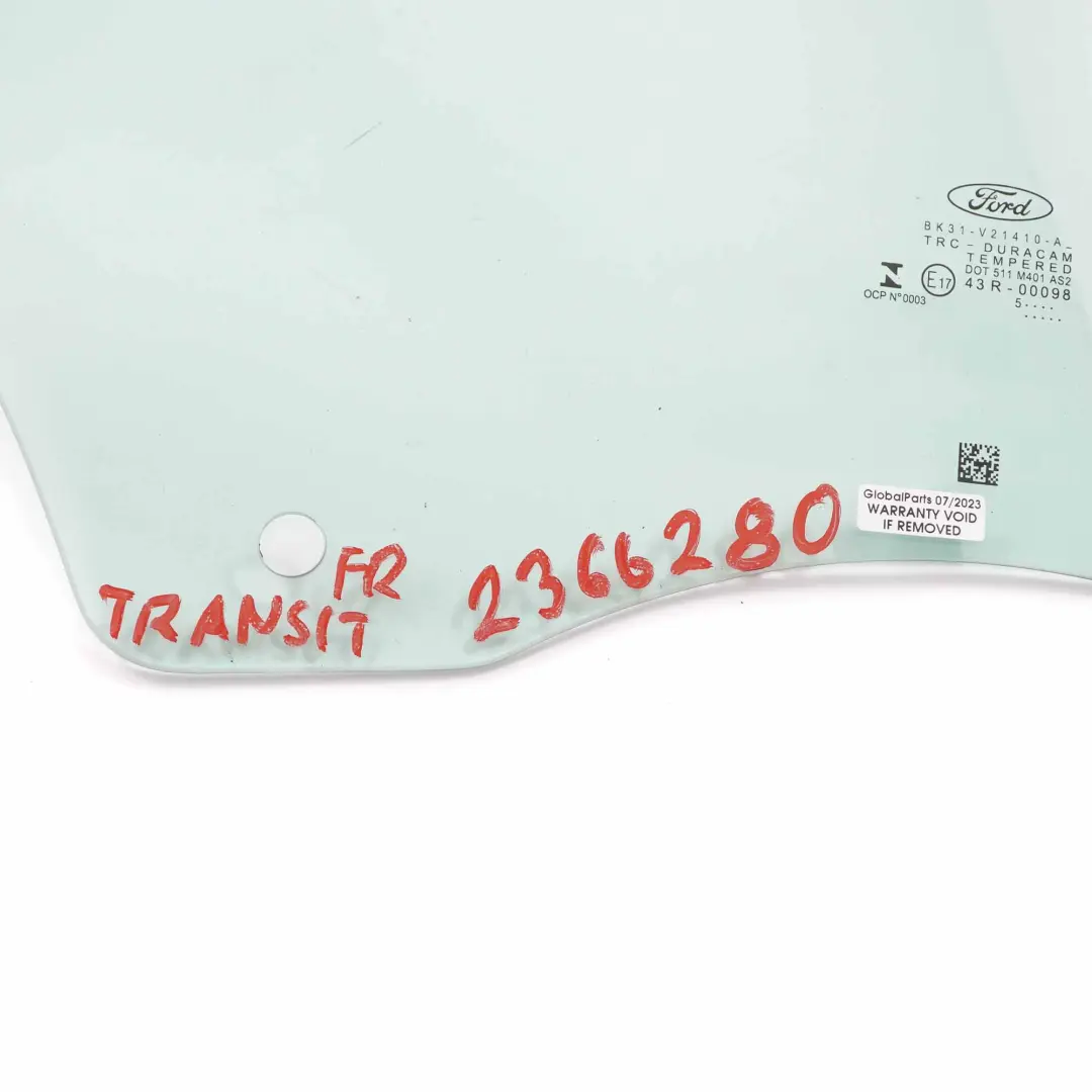 Cristal Puerta Delantera Derecha Acristalamiento AS2 BK31V21410A para Ford Transit con número de pieza 2366280 Ford Transit Cristal Puerta Delantera Derecha Acristalamiento AS2 BK31V21410A - SKU 2366280 - Número de pieza 2366280