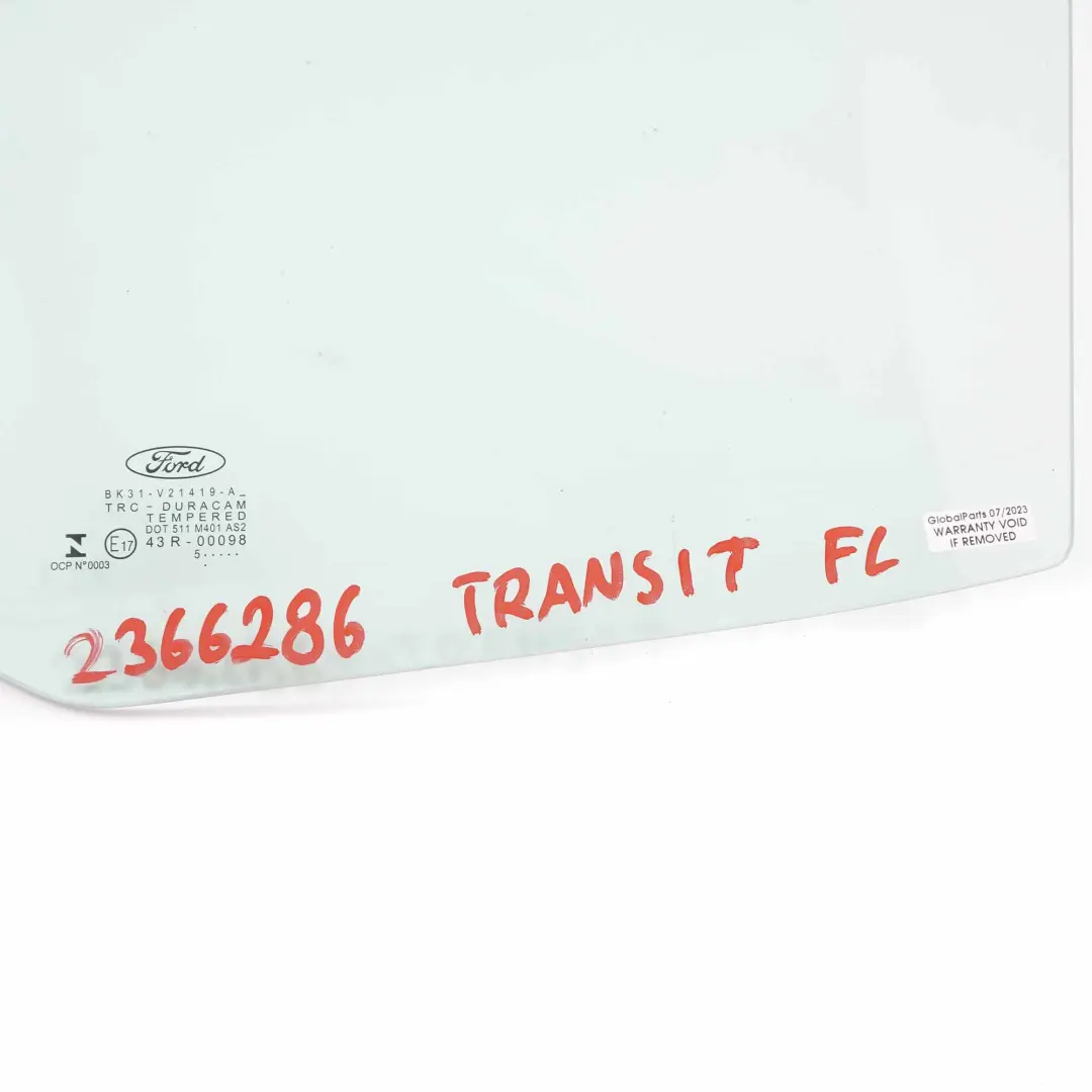 Ford Transit Window Quarter Glass Front Door Left N/S Glazing AS2 BK31V21419A - SKU 2366286 - Part number 2366286
