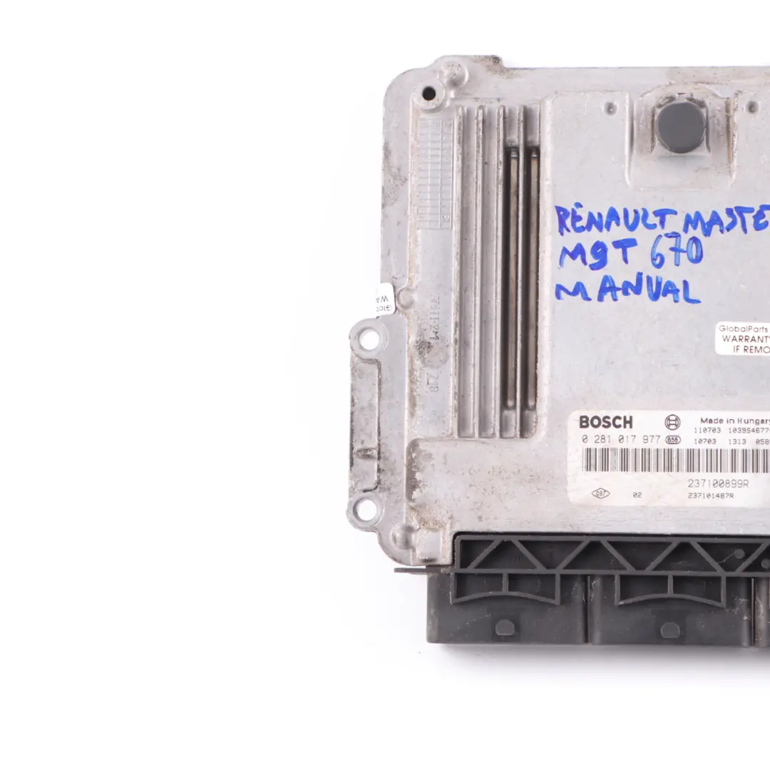 M9T 670 2.3 DCI Diesel Engine Unit ECU Manual to Renault Master 3 with Part number 237100899R Renault Master 3 M9T 670 2.3 DCI Diesel Engine Unit ECU Manual - SKU 237100899R - Part number 237100899R