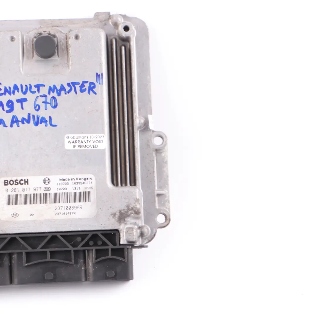 M9T 670 2.3 DCI Diesel Engine Unit ECU Manual to Renault Master 3 with Part number 237100899R Renault Master 3 M9T 670 2.3 DCI Diesel Engine Unit ECU Manual - SKU 237100899R - Part number 237100899R