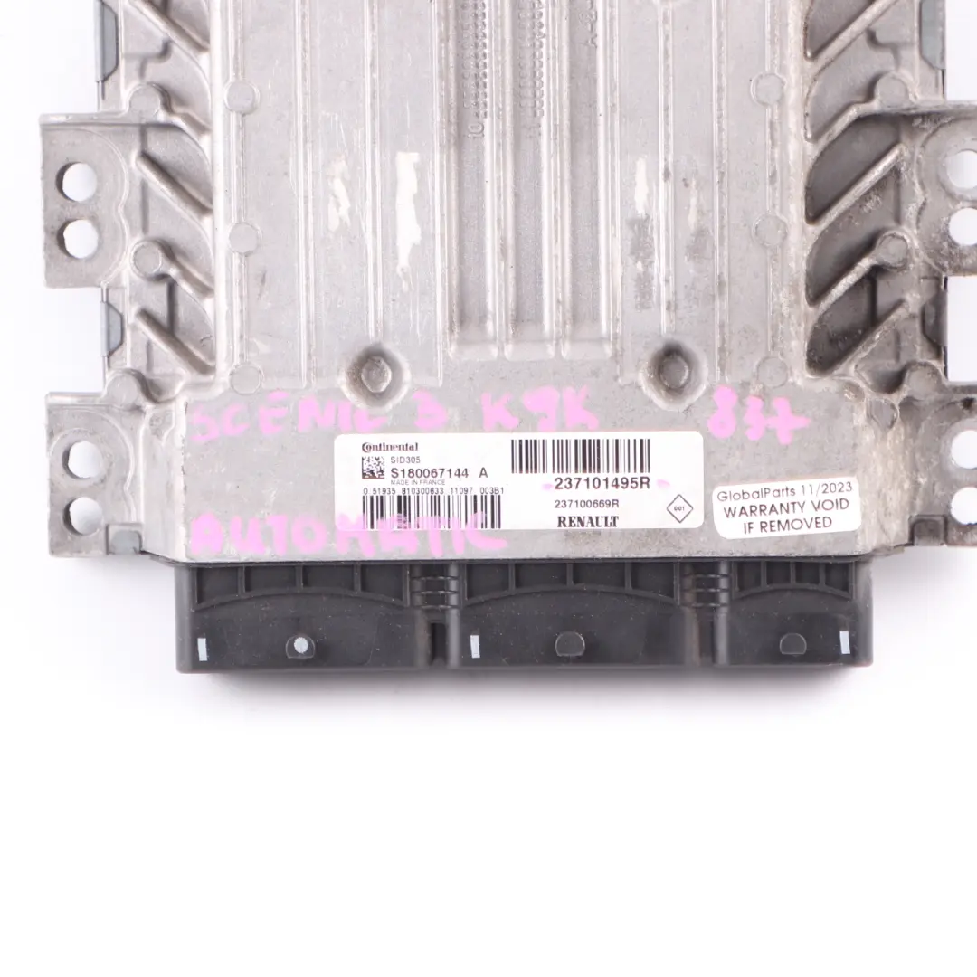 Renault Scenic 3 III K9K 1.5 DCI Engine Control Unit ECU Automatic - SKU 237101495R - Part number 237101495R