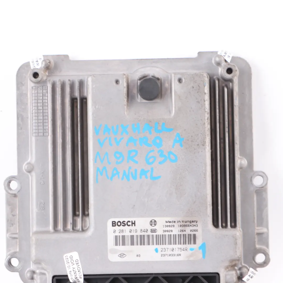 M9R 2.0 DCI Engine Control Unit ECU to Renault Trafic 2 Vauxhall Vivaro with Part number 237101754R Renault Trafic 2 Vauxhall Vivaro M9R 2.0 DCI Engine Control Unit ECU - SKU 237101754R-1 - Part number 237101754R