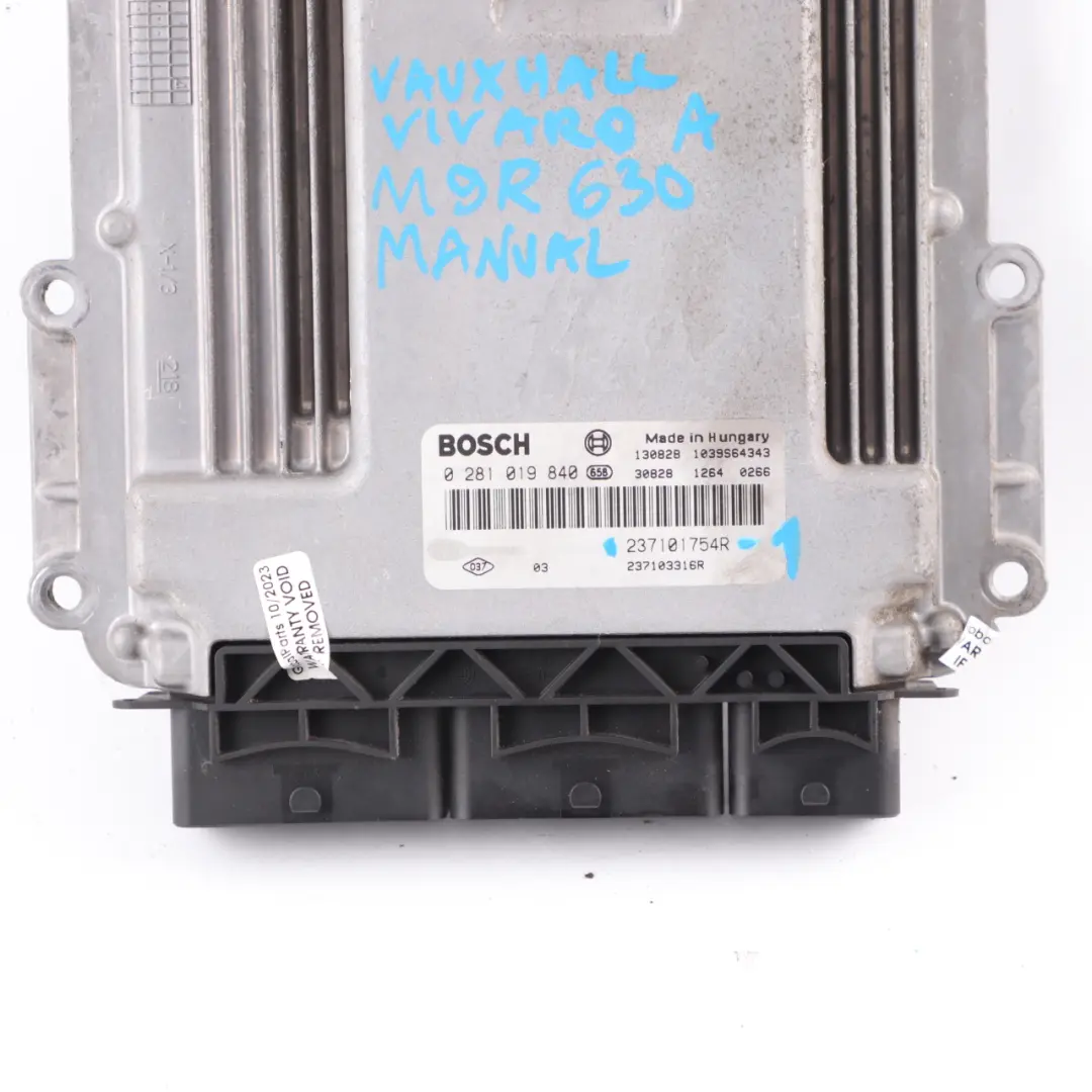 M9R 2.0 DCI Engine Control Unit ECU to Renault Trafic 2 Vauxhall Vivaro with Part number 237101754R Renault Trafic 2 Vauxhall Vivaro M9R 2.0 DCI Engine Control Unit ECU - SKU 237101754R-1 - Part number 237101754R