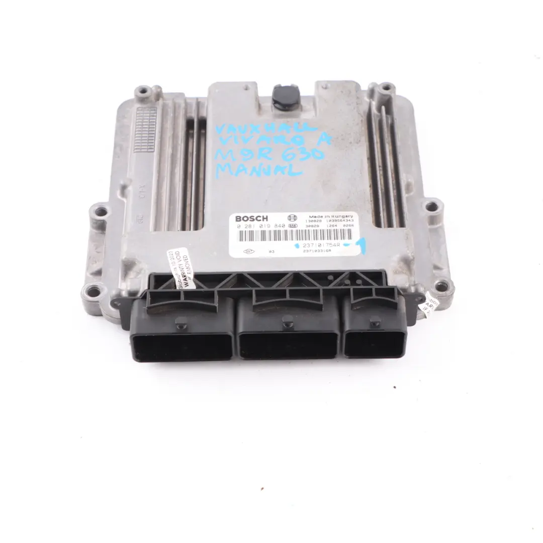 M9R 2.0 DCI Engine Control Unit ECU to Renault Trafic 2 Vauxhall Vivaro with Part number 237101754R Renault Trafic 2 Vauxhall Vivaro M9R 2.0 DCI Engine Control Unit ECU - SKU 237101754R-1 - Part number 237101754R