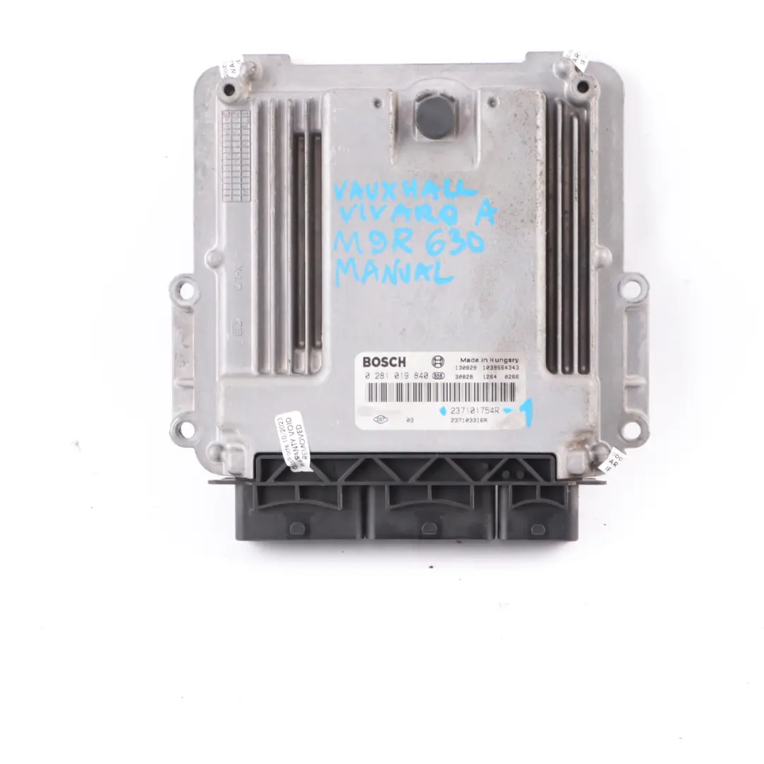 M9R 2.0 DCI Module l'unité contrôle moteur ECU pour Renault Trafic F83 à propos du numéro de pièce 237101754R Renault Trafic F83 M9R 2.0 DCI Module l'unité contrôle moteur ECU - SKU 237101754R - Numéro de pièce 237101754R