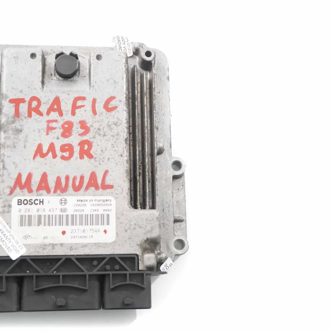 M9R 2.0 DCI Unità Controllo Motore ECU Manuale per Renault Trafic F83 con numero di parte 237101754R Renault Trafic F83 M9R 2.0 DCI Unità Controllo Motore ECU Manuale - SKU 237101754R - Numero di parte 237101754R