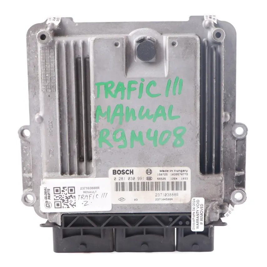 Renault Trafic 3 R9M 1.6 DCI Engine Control Unit Module ECU Manual - SKU 237103888R - Part number 237103888R