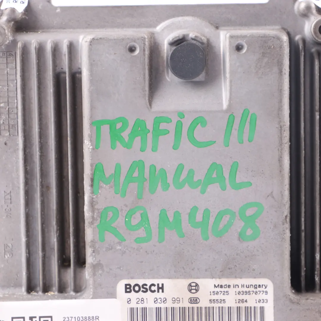 Renault Trafic 3 R9M 1.6 DCI Engine Control Unit Module ECU Manual - SKU 237103888R - Part number 237103888R