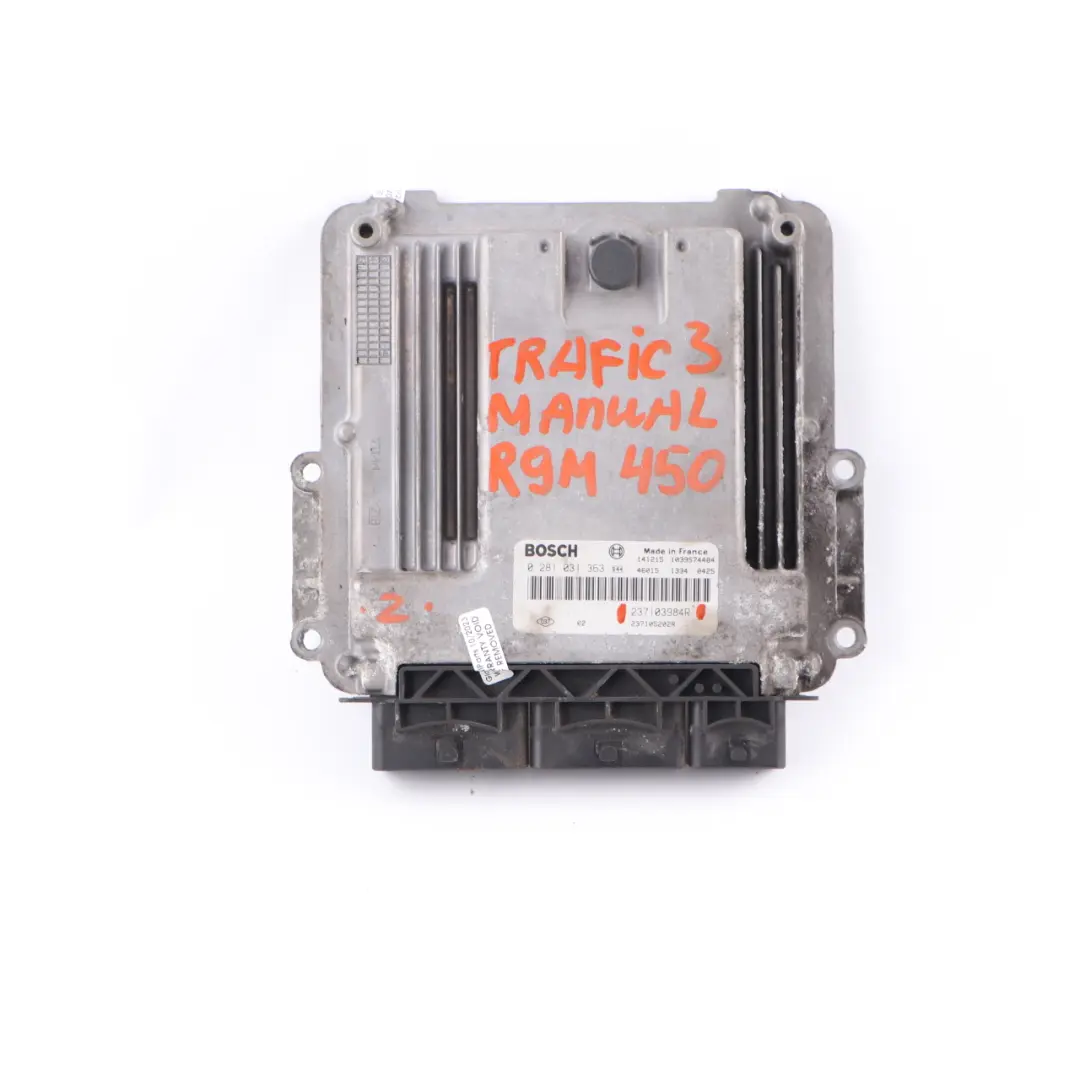 Renault Trafic 3 R9M 450 1.6 DCI Diesel Engine Unit ECU Manual - SKU 237103984R - Part number 237103984R