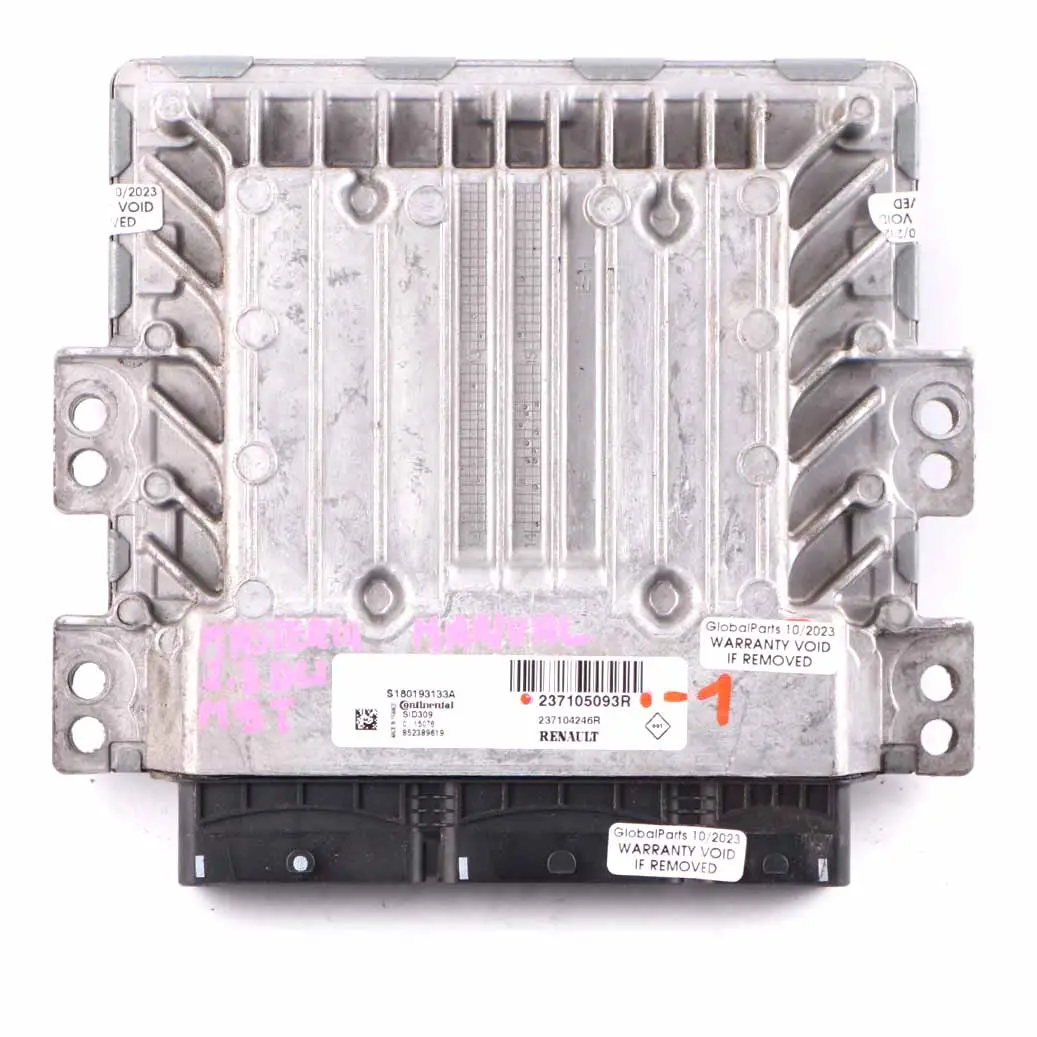 Renault Master 3 2.3 DCI M9T Engine ECU Kit USM 2 Keys Lock Manual - SKU 237105093R-1 - Part number 237105093R