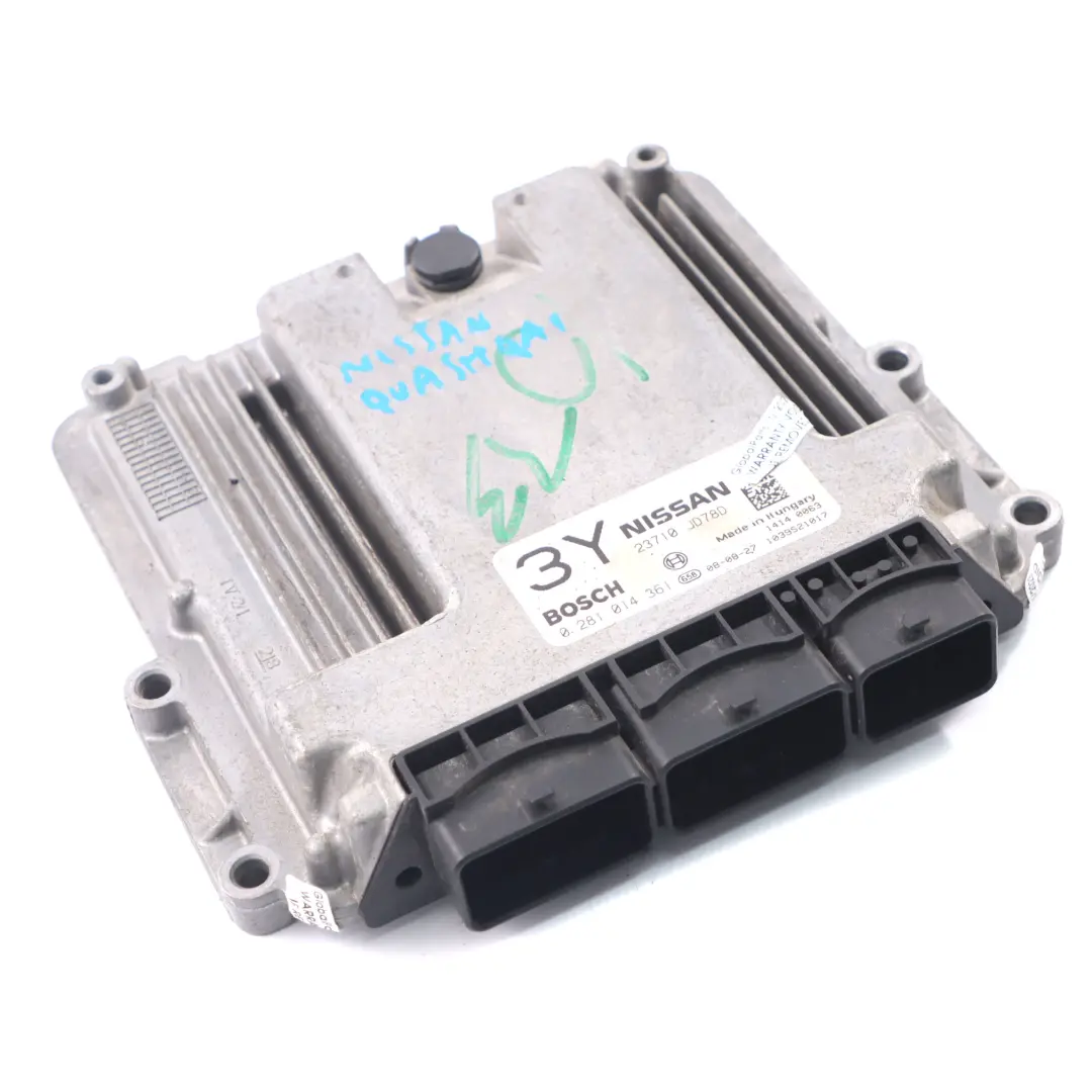 Nissan Qashqai Diesel Engine Control Unit ECU Module 23710 JD78D 0281014361 - SKU 23710JD78D - Part number 23710JD78D