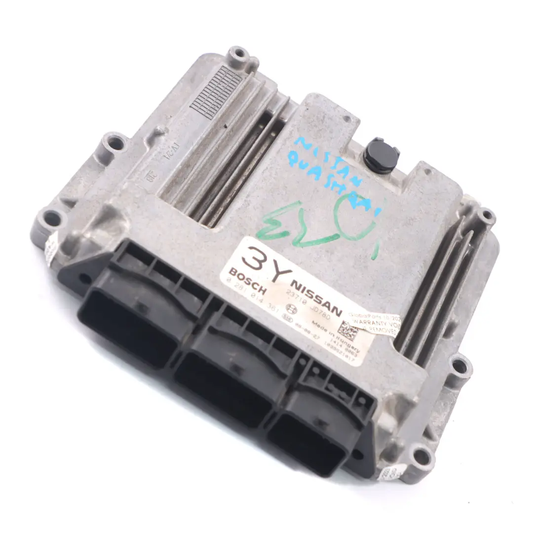 Nissan Qashqai Module ECU l'unité contrôle moteur diesel 23710 JD78D 0281014361 - SKU 23710JD78D - Numéro de pièce 23710JD78D