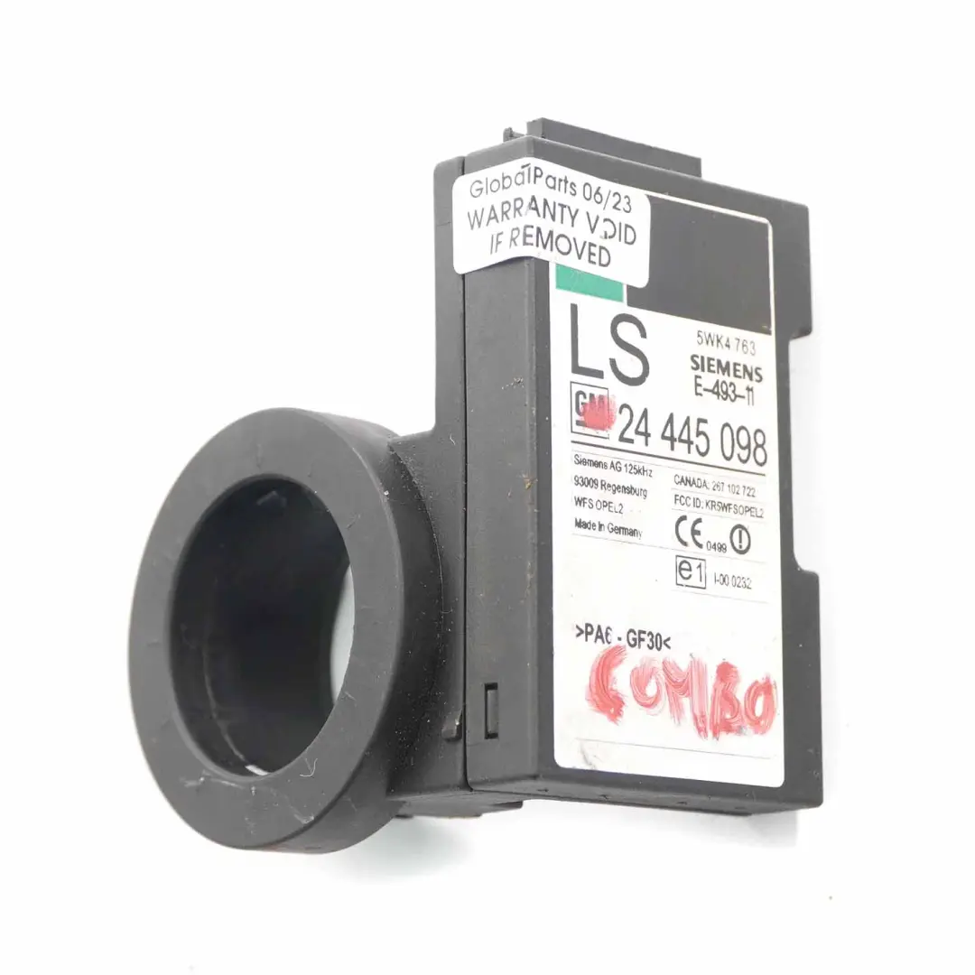 Immobilizer Antenna Modulo Unità per Opel Astra Vectra Zafira con numero di parte 24445098 Opel Astra Vectra Zafira Immobilizer Antenna Modulo Unità - SKU 24445098 - Numero di parte 24445098