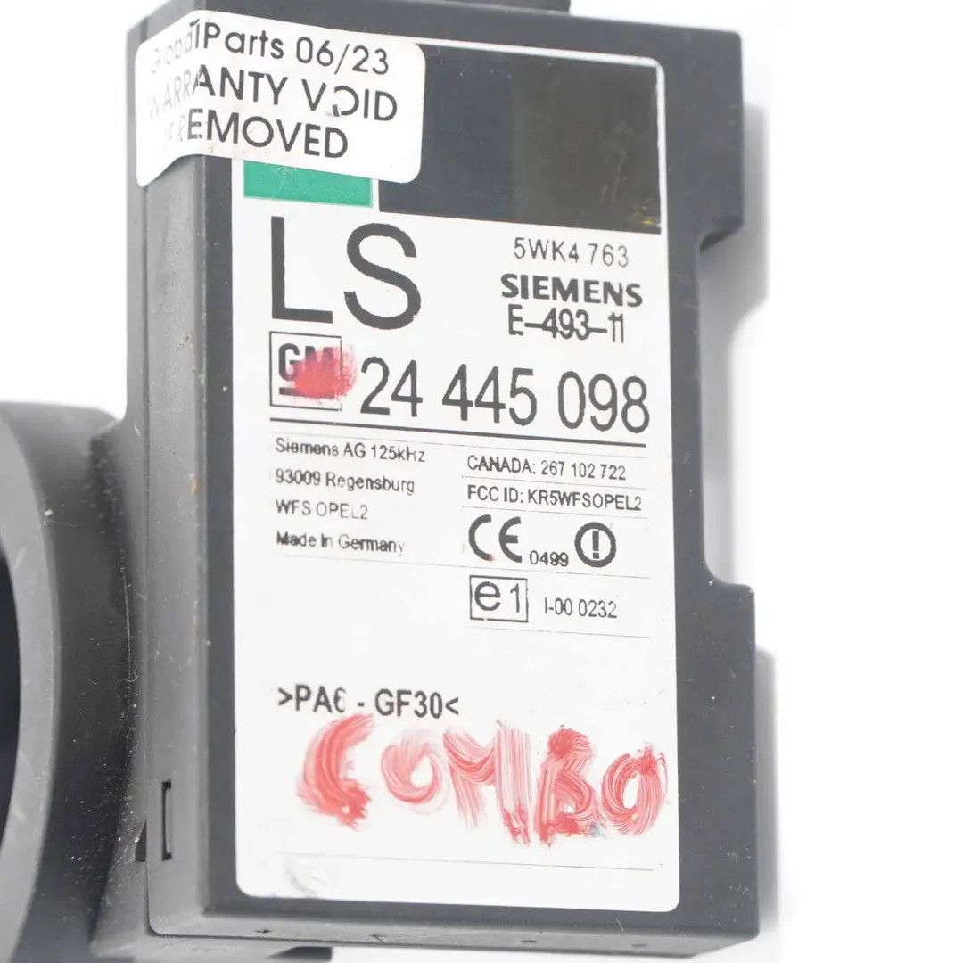 Opel Astra Zafira Moduł Sterownik Immobilizera - SKU 24445098 - Numer Części 24445098