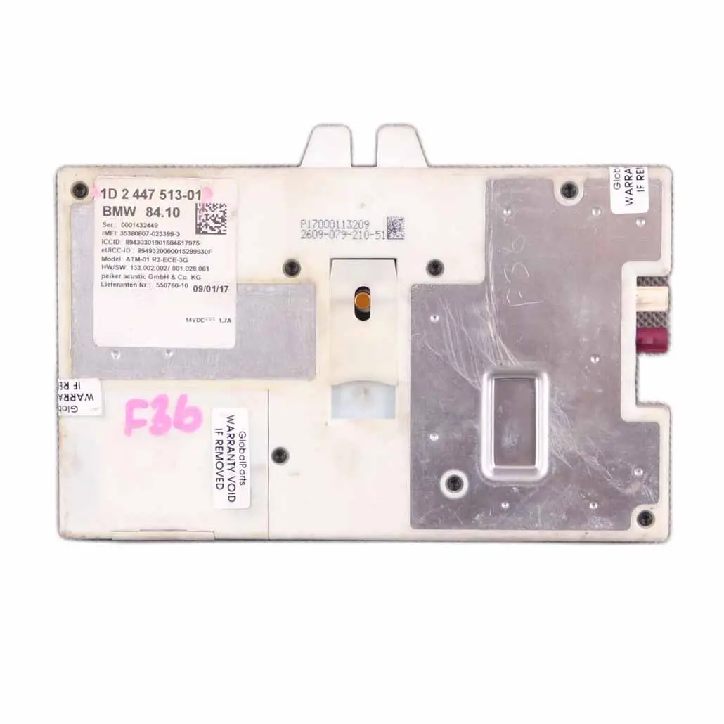 Telematics Telephone Control Module ATM ECE 3G to BMW F30 F32 F36 with Part number 2447513 BMW F30 F32 F36 Telematics Telephone Control Module ATM ECE 3G - SKU 2447513 - Part number 2447513