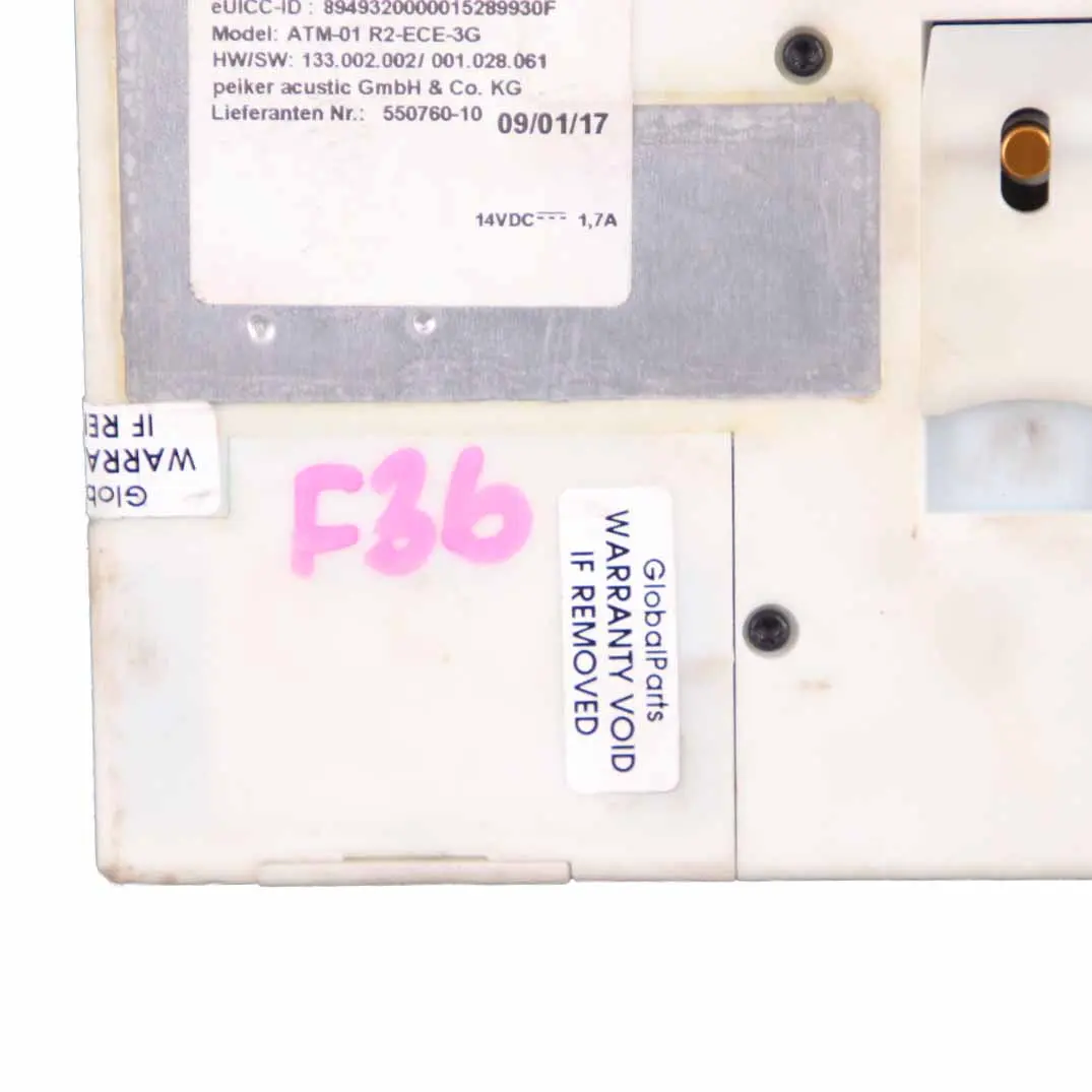 Telematics Telephone Control Module ATM ECE 3G to BMW F30 F32 F36 with Part number 2447513 BMW F30 F32 F36 Telematics Telephone Control Module ATM ECE 3G - SKU 2447513 - Part number 2447513