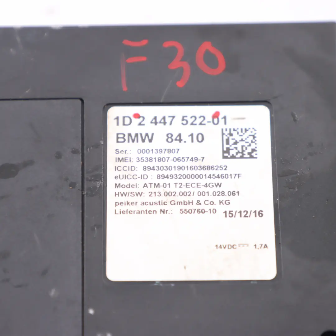  Telematikmodul BMW F10 F20 F30 Bluetooth Kommunikationssteuerung - SKU 2447522 - Teilenummer 2447522