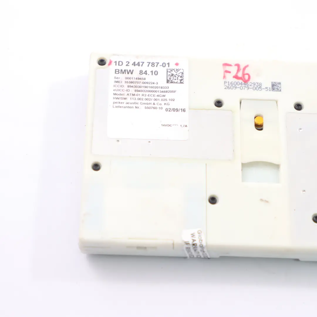 Moduł Sterownik Bluetooth Telematik do BMW G11 G30 G31 X4 F26 o numerze 2447787 BMW G11 G30 G31 X4 F26 Moduł Sterownik Bluetooth Telematik - SKU 2447787 - Numer Części 2447787