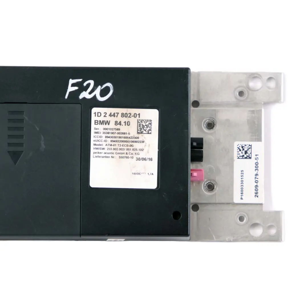 Telematics Control Unit BMW F20 F21 F23 F30 F31 F32 Module ATM ECE 3G to with Part number 2447802 Telematics Control Unit BMW F20 F21 F23 F30 F31 F32 Module ATM ECE 3G - SKU 2447802 - Part number 2447802