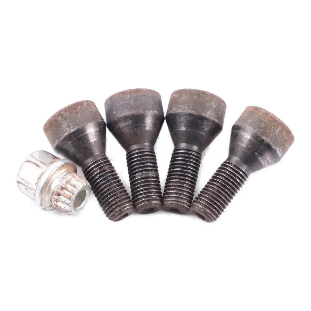 BMW E60 E84 E87 E90 Wheel Bolt Set Of Four Black With Adapter Security - SKU 2453959-4 - Part number 2453959