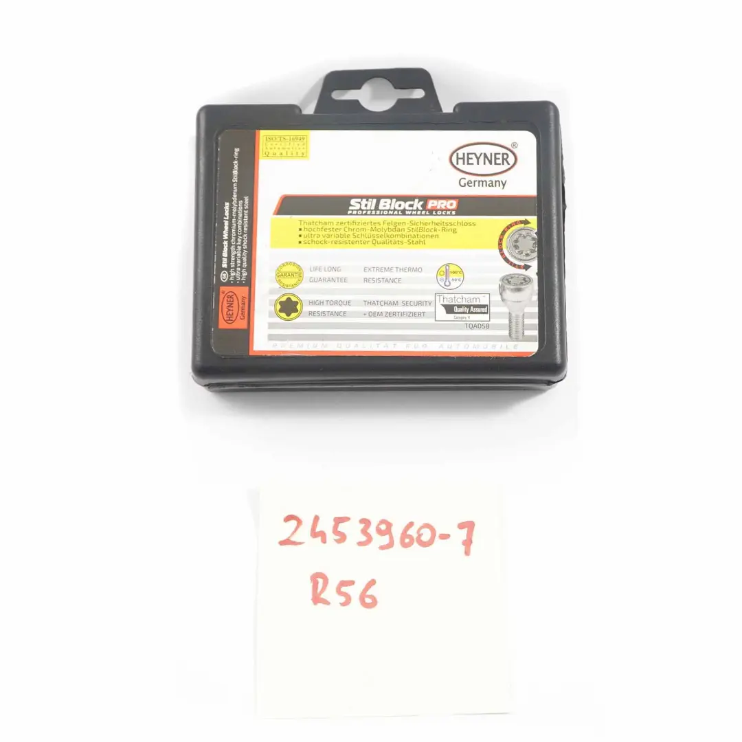 Heyner Stil Block Blocage Boulons Roue Verrouillage Set d'Ecrous pour Mini R56 R60 à propos du numéro de pièce 2453960 Mini R56 R60 Heyner Stil Block Blocage Boulons Roue Verrouillage Set d'Ecrous - SKU 2453960-7 - Numéro de pièce 2453960