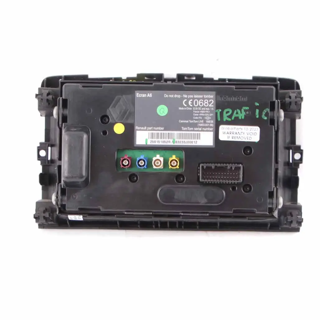 Ecran A6 Display Screen Sat Nav Navigation Dashboard to Renault Trafic 2 with Part number 259151852R Renault Trafic 2 Ecran A6 Display Screen Sat Nav Navigation Dashboard - SKU 259151852R-1 - Part number 259151852R