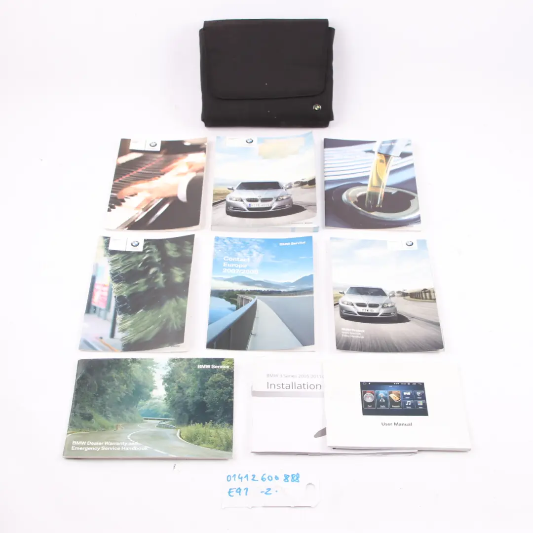 Owner's Service Handbook E91 iDrive Manual Pouch Case Wallet Set to BMW E90 LCI with Part number 2605543 BMW E90 LCI Owner's Service Handbook E91 iDrive Manual Pouch Case Wallet Set - SKU 2600888 - Part number 2605543