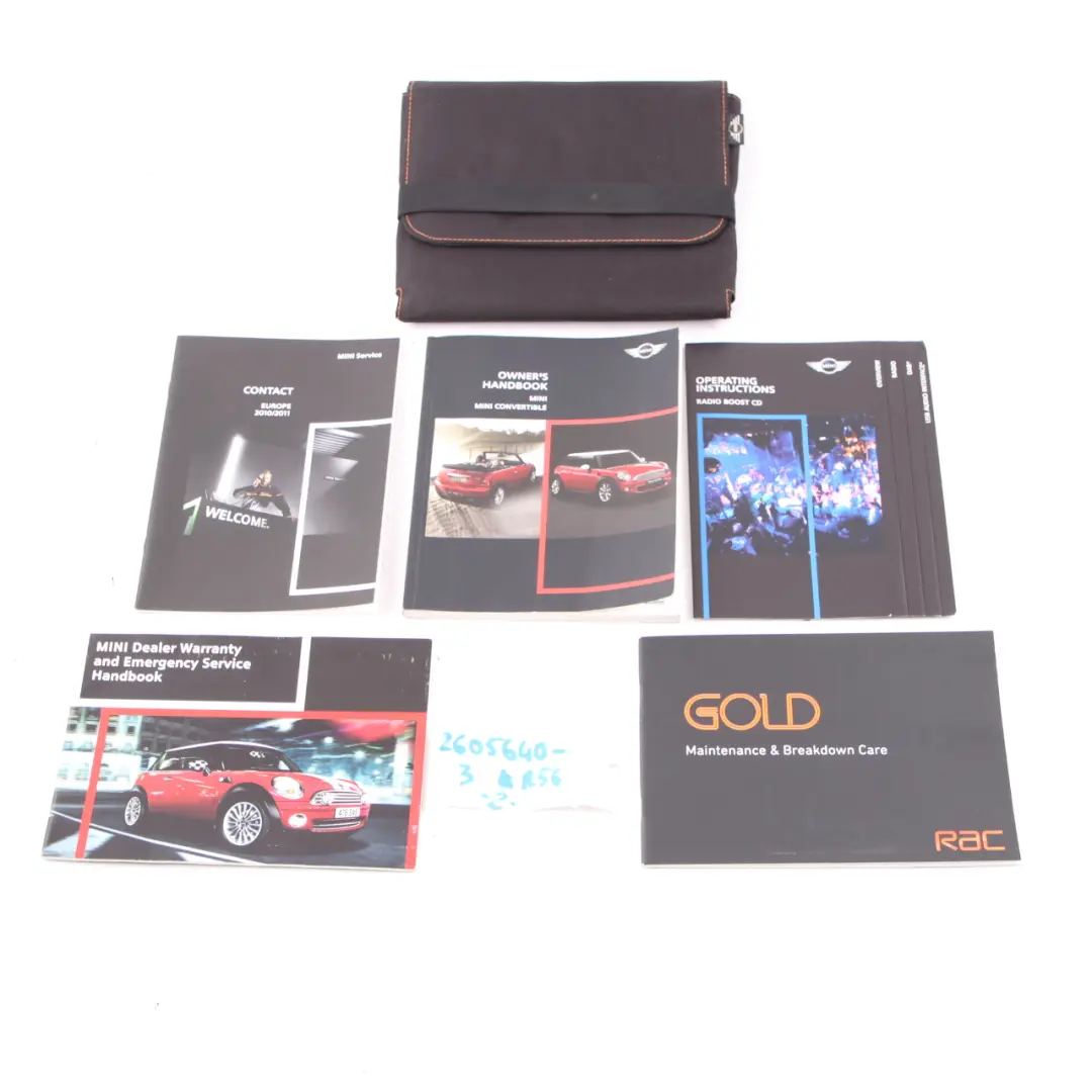 Service Booklet Owner's Handbook Pouch Case Wallet Set to Mini R56 R57 LCI with Part number 2605640 Mini R56 R57 LCI Service Booklet Owner's Handbook Pouch Case Wallet Set - SKU 2605640-3 - Part number 2605640