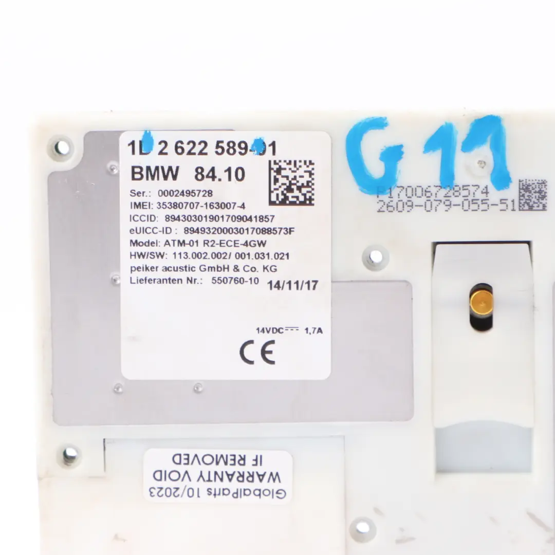 Modulo telematico BMW G11 G20 G30 Unità di controllo telefono Bluetooth per con numero di parte 2622589 Modulo telematico BMW G11 G20 G30 Unità di controllo telefono Bluetooth - SKU 2622589 - Numero di parte 2622589