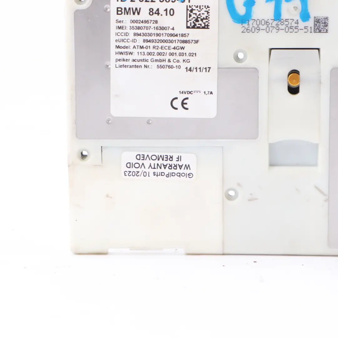 Modulo telematico BMW G11 G20 G30 Unità di controllo telefono Bluetooth per con numero di parte 2622589 Modulo telematico BMW G11 G20 G30 Unità di controllo telefono Bluetooth - SKU 2622589 - Numero di parte 2622589