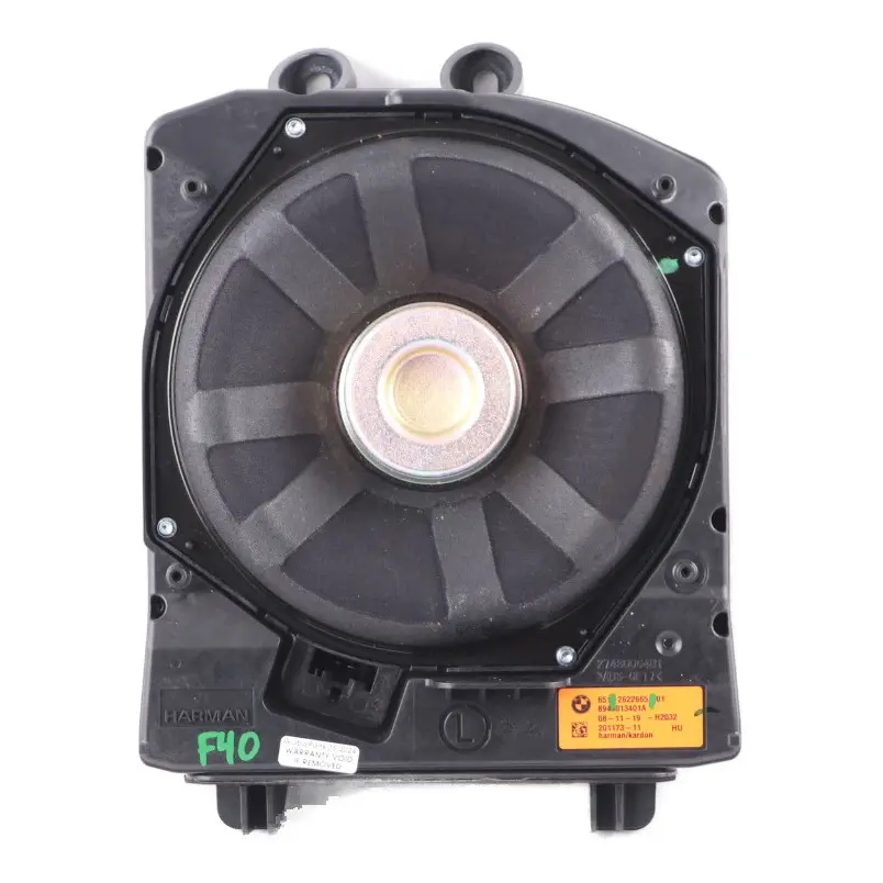 Subwoofer Central Bass Left Harman Kardon Top HiFI Speaker to BMW F40 with Part number 2622665 BMW F40 Subwoofer Central Bass Left Harman Kardon Top HiFI Speaker - SKU 2622665 - Part number 2622665