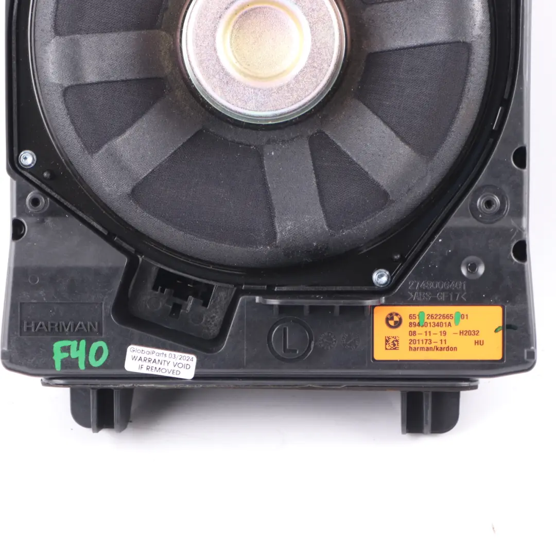 Subwoofer BMW F40 Central Bass Left Harman Kardon Top HiFI Speaker per con numero di parte 2622665 Subwoofer BMW F40 Central Bass Left Harman Kardon Top HiFI Speaker - SKU 2622665 - Numero di parte 2622665