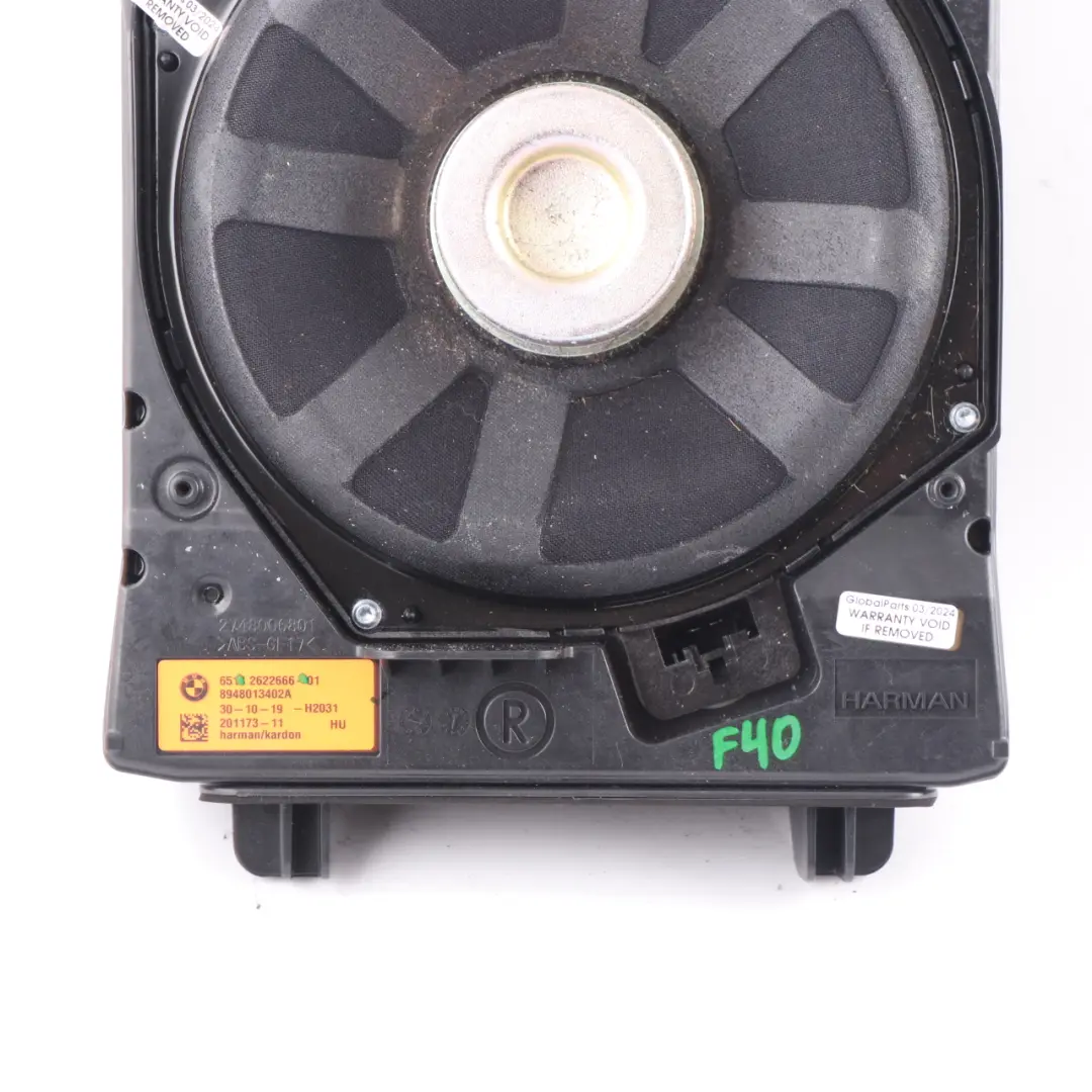 Central Bass Haut-parleur Subwoofer Woofer Droite Harman Kardon pour BMW F40 à propos du numéro de pièce 2622666 BMW F40 Central Bass Haut-parleur Subwoofer Woofer Droite Harman Kardon - SKU 2622666 - Numéro de pièce 2622666