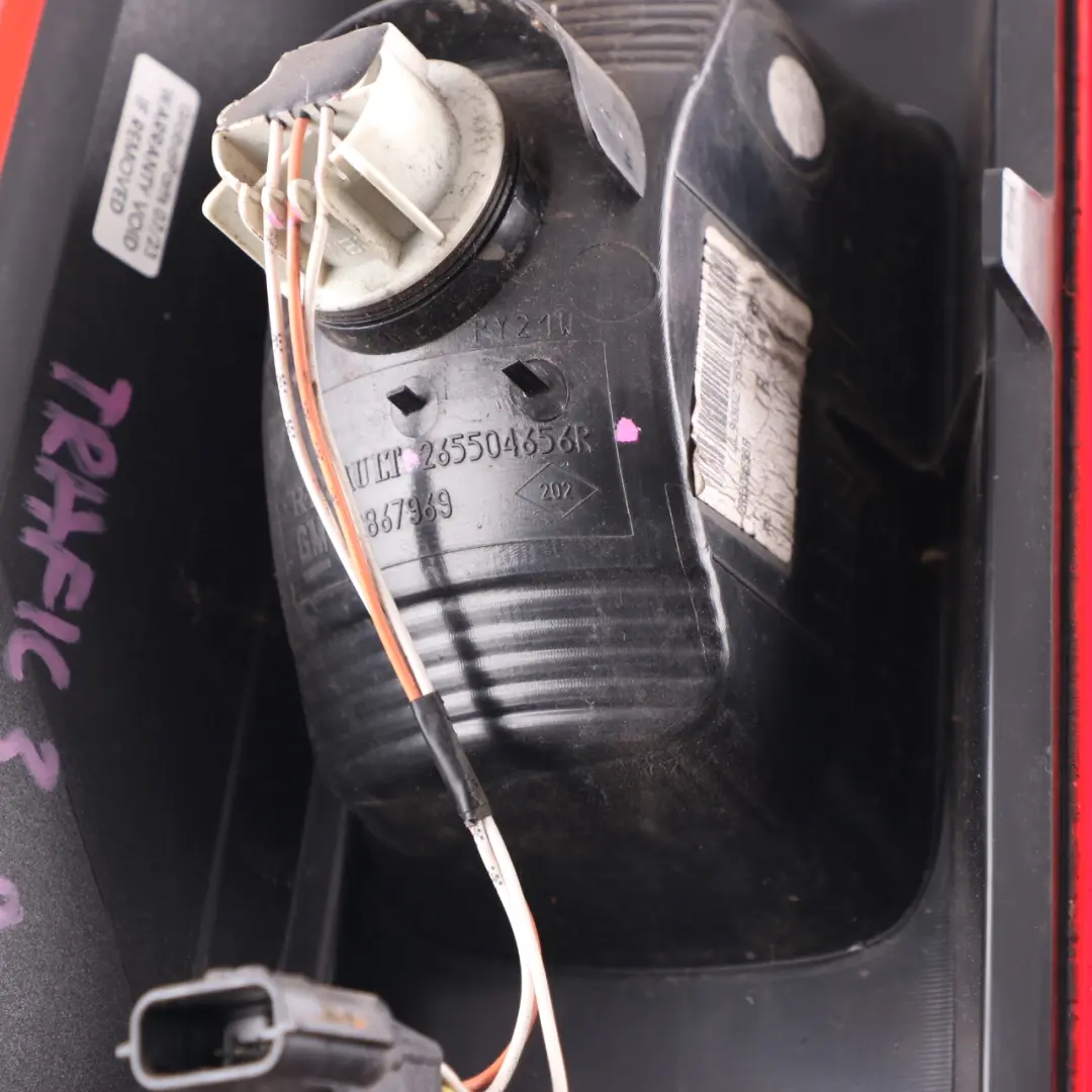 Lamp Renault Trafic 3 Vauxhall Vivaro B Right O/S Tail Light to Rear with Part number 265504656R Rear Lamp Renault Trafic 3 Vauxhall Vivaro B Right O/S Tail Light - SKU 265504656R - Part number 265504656R