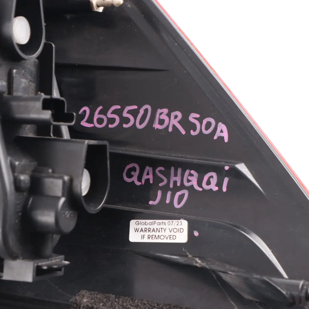 Quashqai J10 MK1 Rear Lamp Right O/S Tail Light Side Panel to Nissan with Part number 26550BR50A Nissan Quashqai J10 MK1 Rear Lamp Right O/S Tail Light Side Panel - SKU 26550BR50A - Part number 26550BR50A