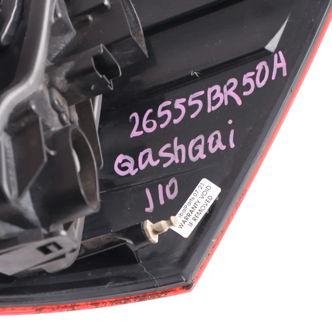Quashqai J10 MK1 Rear Lamp Left N/S Tail Light Side Panel to Nissan with Part number 26555BR50A Nissan Quashqai J10 MK1 Rear Lamp Left N/S Tail Light Side Panel - SKU 26555BR50A - Part number 26555BR50A