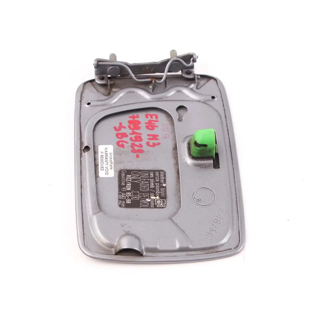 Flap Cover BMW E46 M3 Fill In Flap Filler Cap Silbergrau Silver Grey A08 to Fuel with Part number 8208246 Fuel Flap Cover BMW E46 M3 Fill In Flap Filler Cap Silbergrau Silver Grey A08 - SKU 2695524-SBG - Part number 8208246